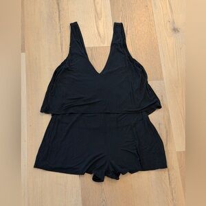 Tobi Black Layered Tank Top